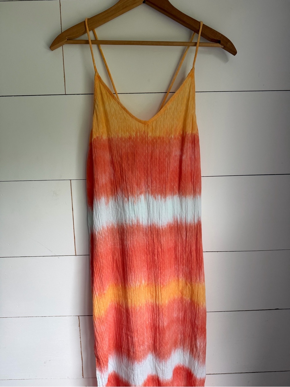 Aerie Slip Dress or Cover-Up in Orange, White & Pink Tie-Dye